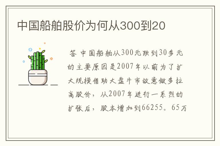 中船重工股票历史交易，中国船舶股价为何从300到20