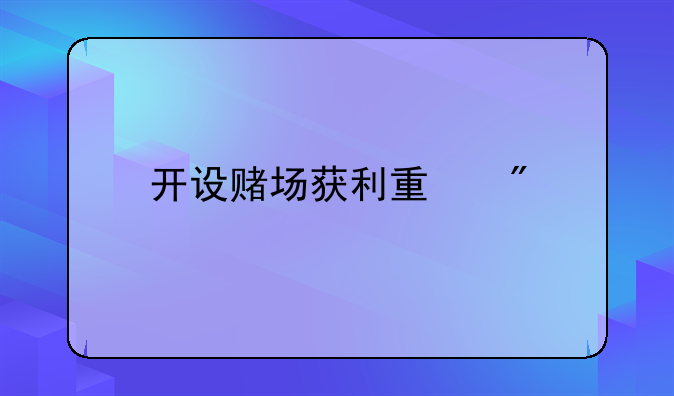 开设赌场获利量刑