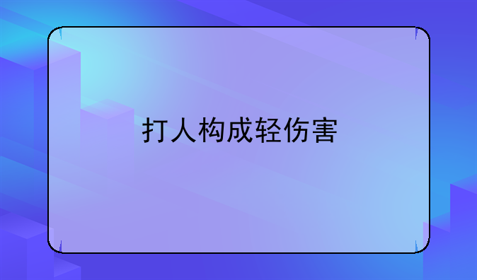打人构成轻伤害
