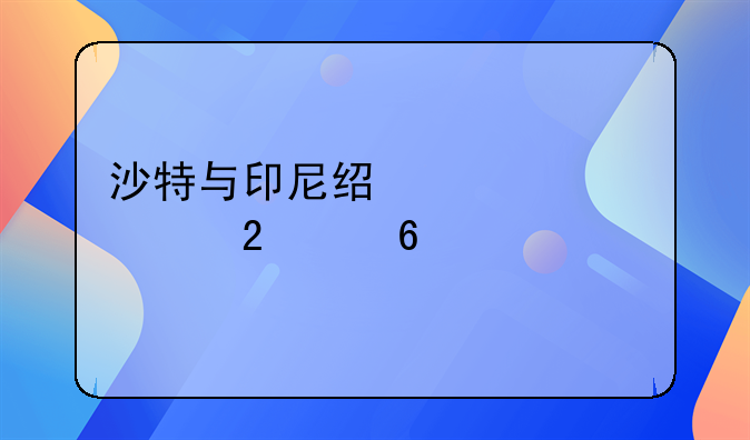 沙特与印尼经贸关系持续升温