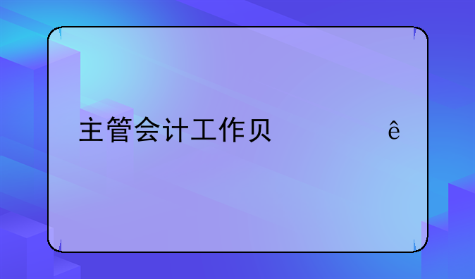 主管会计工作负责人