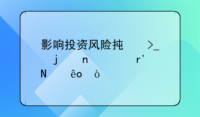 影响投资风险承受度的因素有哪些？