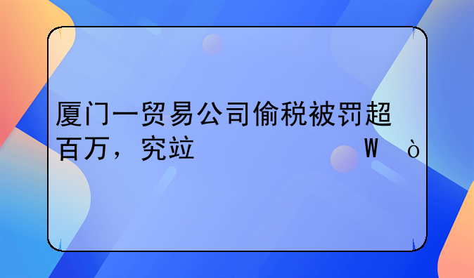 厦门一贸易公司偷税被罚超百万，究竟为何？