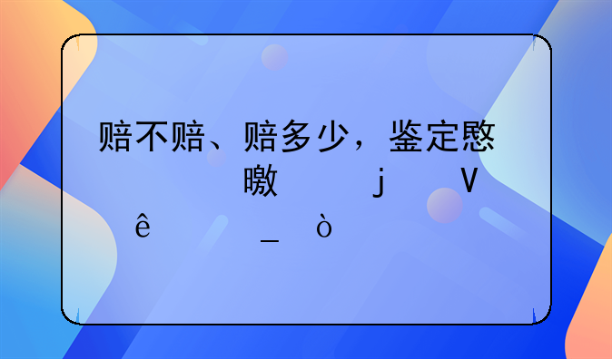 赔不赔、赔多少，鉴定意见书上的数说了算！
