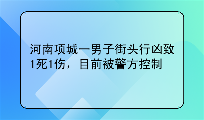 河南项城一男子街头行凶致1死1伤，目前被警方控制