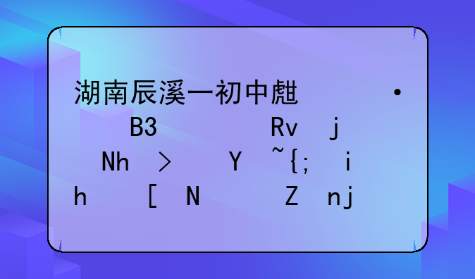 湖南辰溪一初中生遭两同校生殴打：均系未成年，学校校长被停职