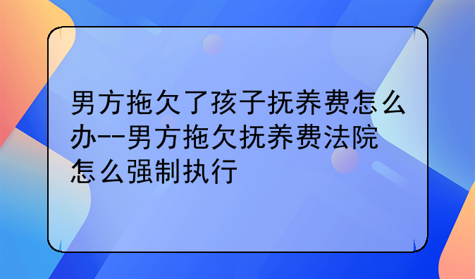男方拖欠了孩子抚养费怎么办--男方拖欠抚养费法院怎么强制执行