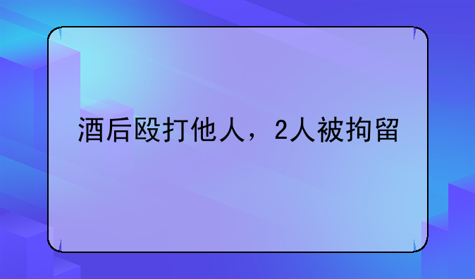酒后殴打他人，2人被拘留